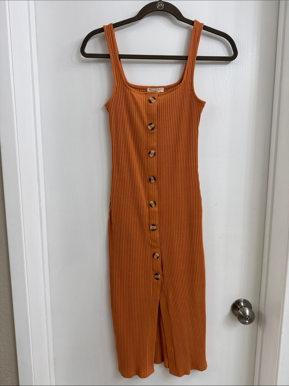 Billabong Ribbed Button-Front Midi Dress